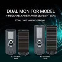 Lámpara Solar para Calle Todo en Uno de 800W/1200W con Doble Cámara, 4G, WIFI, Monitoreo CCTV, Luz de Seguridad para Exteriores