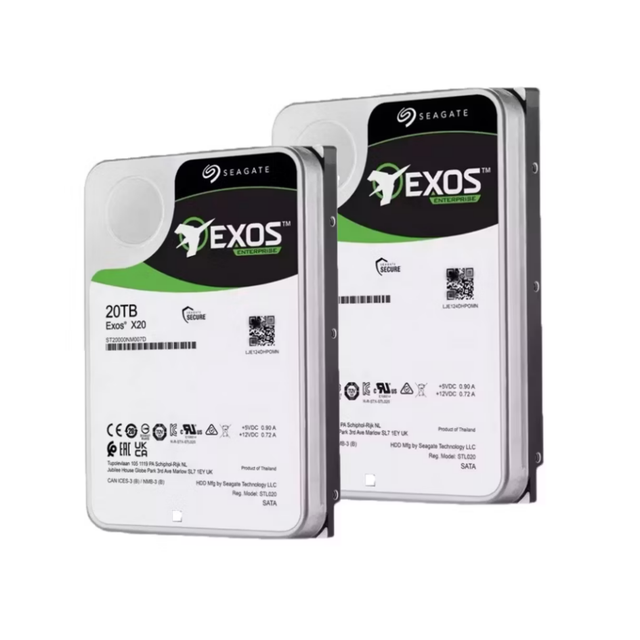 20TB Exos X20 Enterprise Hard Drive, Model ST20000NM007D, Interface, 7200 RPM, 256MB ST20000NM007D 20TB