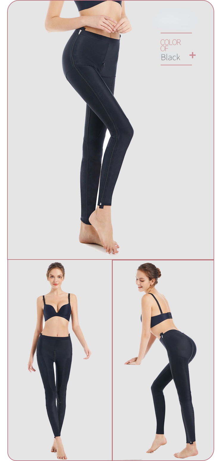 ZOYIAME Post Liposuction Body Shaper Pant Butt Lift Compression Inner Thigh Double Layer Legging Zipper Lipo BBL Shapewear Pants