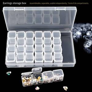 Contenitore Quadrato per Nail Art, 28 Scomparti, Porta Gioielli in Plastica Trasparente, 7 Set di Bottiglie Indipendenti Staccabili - Product Image 4