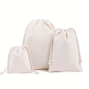 Sac de rangement réutilisable en coton avec cordon de serrage pour cadeaux, bijoux, sacs de shopping en tissu - Product Image 1