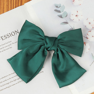 Nouveauté en vente chaude, accessoires pour cheveux pour enfants, pince à cheveux coréenne populaire, grand ruban en satin uni, pince à cheveux pour filles et femmes - Product Image 4
