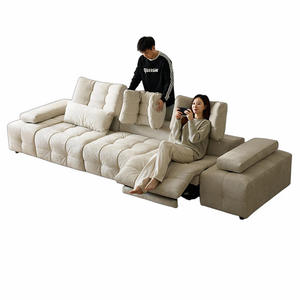 Canapé moderne trois places en <span class=keywords><strong>tissu</strong></span>, multifonctionnel, sans dépendance murale, à dossier haut réglable, écologique, avec télécommande coulissante - Product Image 6