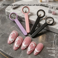 Outil magnétique rotatif 3D pour ongles, effet œil de chat, anneau circulaire, aimant creux pour œil de chat, anneau magnétique DIY avec poignée, outils pour ongles