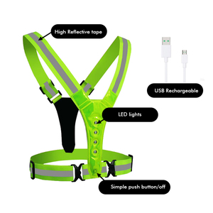 Unisex Adjustable Elastic Belt Customizable Polyester Safety Gear LED Reflective Running <strong>Vest</strong> - Product Image 5