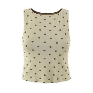 Conjunto coordinado de punto con lunares personalizado - Top retro y falda plisada asimétrica - Product Image 2