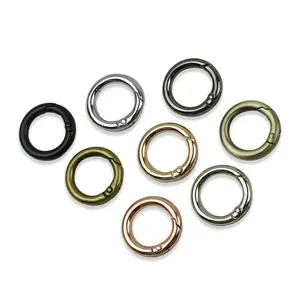 Factory Circle Snap Clip Hook O Ring Spring Gate Clasp Buckle Round Spring moschettone per borsa portachiavi