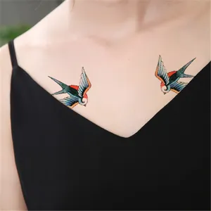 Nouvel autocollant de tatouages temporaires pour femmes, motif oiseaux volants, Image plus grande, tendance, offre spéciale, 2023