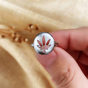 Anello in Argento F1246, Argento Sterling 925, Design Minimalista con Motivo Vegetale, Gioiello Unisex - Product Image 5