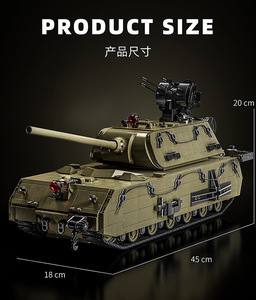 12GO 98001 3339PCS Ensemble de blocs de construction de modèle de char super-lourd statique Maus, jouet technique MOC en plastique moderne, cadeau de festival - Product Image 6