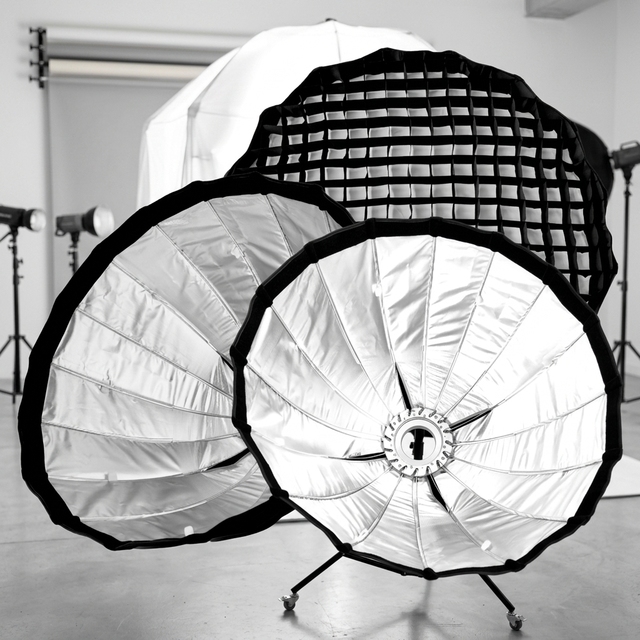 60cm/90cm/120cm Parabolic for Honeycomb Design Grid Soft Box with Bowen Mount Diffusers for Video Shooting Compatible