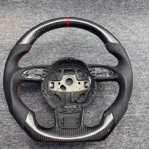 Volante <span class=keywords><strong>Interior</strong></span> de Cuero Perforado y Fibra de Carbono para Modelos de Automóviles <span class=keywords><strong>Audi</strong></span> Q3 Q5 Q7 R8 <span class=keywords><strong>TT</strong></span> Roadster RS TTS 2008-2019 2010-2013 - Product Image 3