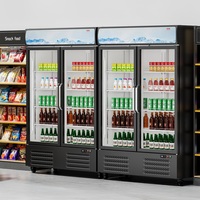 Réfrigérateur Pepsi en gros, 2 portes, double porte vitrée, réfrigérateur-congélateur pour supermarché, visicooler, refroidisseur de boissons