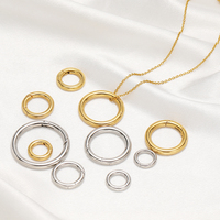 Anneau de retenue en acier inoxydable 304 plaqué or 18 carats, fermoirs ronds pour la fabrication de colliers, bracelets et bijoux