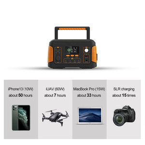 สถานีพลังงานสำรองแบบพกพาคุณภาพสูง 500W 110V 220V ระบบกักเก็บพลังงานแสงอาทิตย์ สำหรับตั้งแคมป์ ตกปลา กิจกรรมกลางแจ้ง และรถยนต์ - Product Image 4