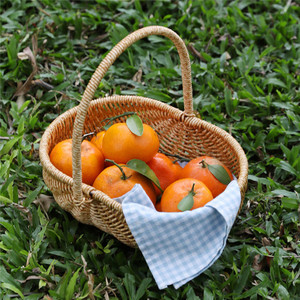 Foldable Fruit <strong>Basket</strong> Food Organizer Handle Plastic <strong>Large</strong> Outdoor Cooler Rattan Laundry Small Shopping Square <strong>Storage</strong> - Product Image 2