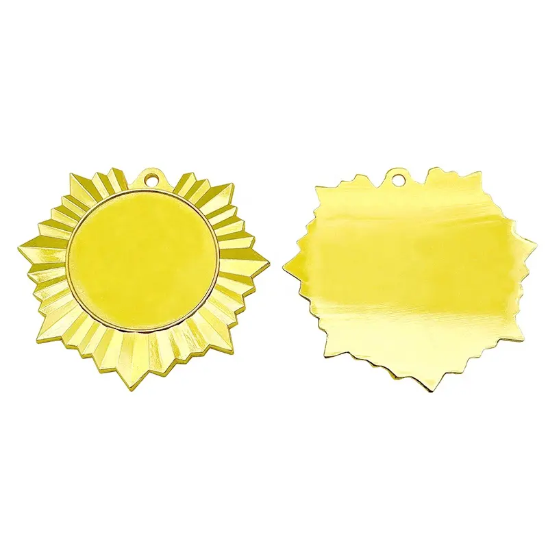개인화 된 맞춤형 금속 상 반짝이는 골드 블랭크 트로피 명예 메달 배지 디자인 자신 만의 로고