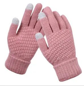 Custom Acrylic Jacquard Unisex Touch Screen Warm Winter Gloves