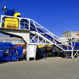 Teknik rekayasa Amerika menggunakan stasiun pencampur beton bergerak berkapasitas 120 m³/jam dan pabrik pengolahan semen yang mudah dipasang. - Product Image 1