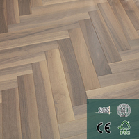 Parquet en bois massif à chevrons en noyer noir avec peinture métallisée, motif personnalisable, sol en bois de luxe pour intérieur