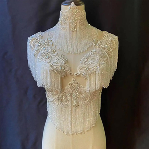 Nappina con Perline di Strass di Alta Qualità 5.5CM 9 Colori Frangia in Pizzo con Perline di Cristallo per Decorazione di Abiti - Product Image 6