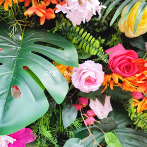 Fondo de pared de flores 3D colorido al por mayor 8ft X 8ft decoración de escenario de fiesta de boda Pared de flor de Rosa de seda Artificial - Product Image 5