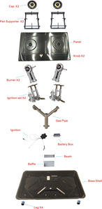 Chất Lượng Cao Đa-Chức Năng Được Xây Dựng Trong Bếp <span class=keywords><strong>Gas</strong></span> Với Hai Đầu Đốt Thép Không Gỉ Tự Động Đung <span class=keywords><strong>Gas</strong></span> Và Điện Cho RV - Product Image 6