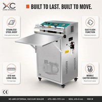 XICANG XC-600 Emballeuse sous vide externe en acier inoxydable 610 mm, Scelleuse MAP à injection d'azote pour viande, fruits de mer, boissons