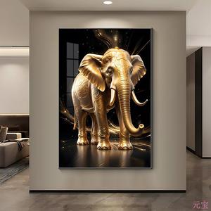 Ấn Độ Phong Cách Sang Trọng Vàng Voi Trang Trí Nội Thất Hiện Đại Pha Lê Sứ Tường Nghệ Thuật Ánh Sáng LED Elephant Hình Ảnh Khung - Product Image 2
