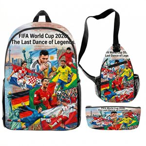 Sac à dos imprimé avec l'image d'une star du football mondial, bandoulière zippée de 11 pouces, léger, unisexe, élégant, sac à dos de sport imperméable - Product Image 2