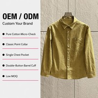 Chemise en popeline OEM personnalisée à micro-œillets, en coton lavé, avec poche plaquée, pour homme, style vintage printemps, faible MOQ