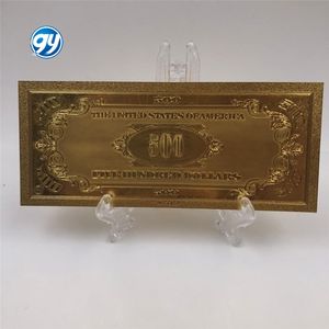 Billete de <span class=keywords><strong>Dólar</strong></span> Estadounidense de $500 Chapado en Oro de 24k, Único, para Colección de <span class=keywords><strong>Valor</strong></span>, Artesanía en PET - Product Image 4