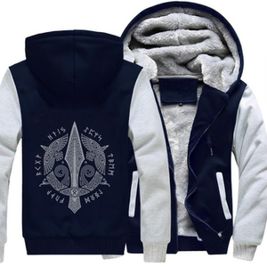 Veste à capuche en polaire épaisse pour homme Fitspi Vikings <span class=keywords><strong>Legend</strong></span>, veste zippée d'hiver, sweat-shirt à capuche, vêtements d'extérieur - Product Image 6