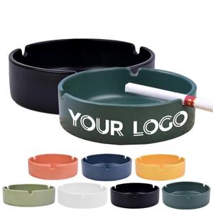 Cendrier en céramique personnalisé 0717 avec logo, design coloré rond, vente en gros, pour promotion, accessoires pour fumeurs - Product Image 2