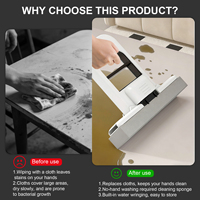 Mini serpillière pliable en éponge, durable, multifonctionnelle, forte absorption, utilisation humide/sèche sur bureau/table, poignée à presser à la main