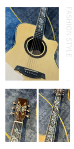 Guitare acoustique en épicéa de 41 pouces, entièrement en bois massif, fabriquée à la main par un luthier, instrument haut de gamme de qualité supérieure - Product Image 5