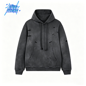 Custom Men Cartoon Lined Acid Washed Oversized <strong>Hoodies</strong> Logo Printing Quick Dry Fabric Fleece Streetwear Pullover <strong>Hoodies</strong> - Product Image 1