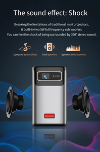 Android chiếu 4K wifi thông minh mini xách tay <span class=keywords><strong>3LED</strong></span> DLP chiếu nhà ngoài trời rạp hát video cho điện thoại thông minh máy tính bảng PC - Product Image 4