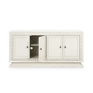 <span class=keywords><strong>Buffet</strong></span> en bois blanc vintage de luxe, armoire à 4 portes avec bordure perlée pour salon, personnalisable - Product Image 5