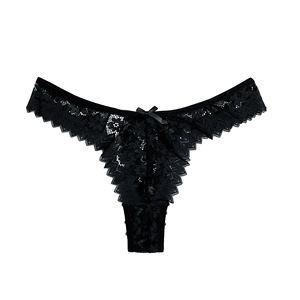 Bragas Florales de Encaje Tanga de Cintura Media para Mujer Talla Grande Transparentes de Nailon Tejido Ropa Interior Femenina - Product Image 3