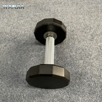Solution d'équipement de musculation haut de gamme avec logo personnalisé, haltères à 12 pans noirs, ensemble d'haltères de gym pour centres de fitness