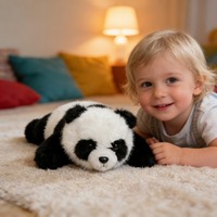 Boneka Panda Plush, Hewan Boneka Lembut Kawaii, Teddy Bear yang Menggemaskan, Dekorasi Rumah, Boneka Panda Plush Hitam Putih Realistis