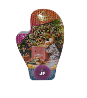 Boîte d'emballage personnalisable pour biscuits bonbons de Noël Boîte en métal en forme de paume pour gants biscuits
