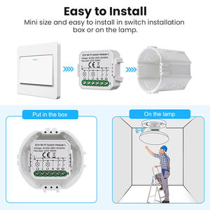 Module d'interrupteur intelligent Wi-Fi, pas de fil neutre requis, relais de disjoncteur 2 3 4 gangs, neutre en option, Alexa <span class=keywords><strong>Hey</strong></span> <span class=keywords><strong>Google</strong></span> 240V 10A - Product Image 3