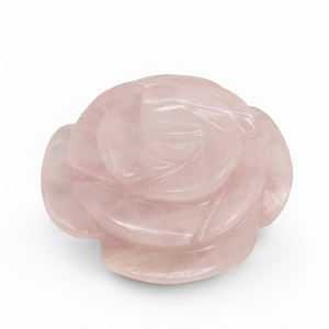 Handgeschnitzte Rosenblüten aus Rosenquarz - NUR EIN STÜCK - 7,6 cm und 190 g (0,42 lb) - Product Image 2