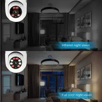 Caméra IP WiFi Panoramique 360° Couleur E27 720p, Caméra de Surveillance PTZ en Forme d'Ampoule E27