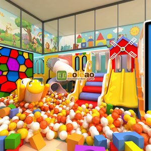 Aoleao Custom Play City Aire de jeux intérieure avec piscine à balles, toboggan, mur d'escalade et jeux de rôle pour enfants, grande capacité, usage commercial, CE TUV - Product Image 1