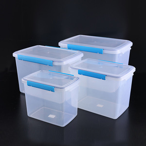 Back-to-school season: Rectangular double-clasp plastic <b>refrigerator</b> storage <b>containers</b> in various sizes - Product Image 2