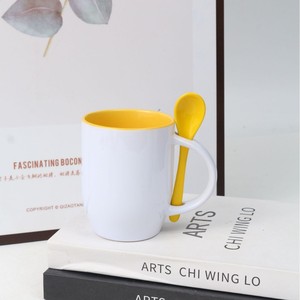 Thiết kế hiện đại Truyền nhiệt tráng gốm Mug côn Muỗng & màu sắc bên trong cup cho trở lại trường học thăng hoa - Product Image 4