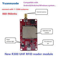 Nouveau Module de lecteur RFID UHF à puce R300 antenne 0-9dbi longue portée petite carte TTL système Windows SDK intégré pour 860-960MHz